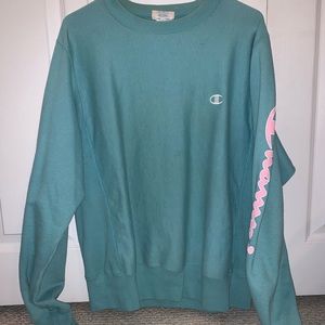 Champion teal crewneck